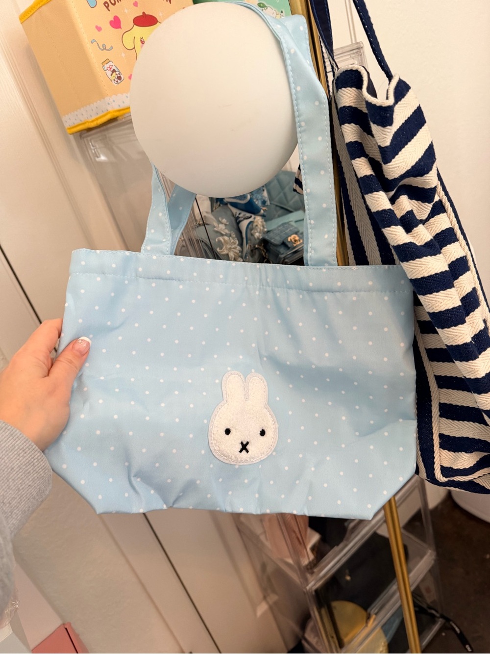 Light Blue Miffy Polka Dot Tote